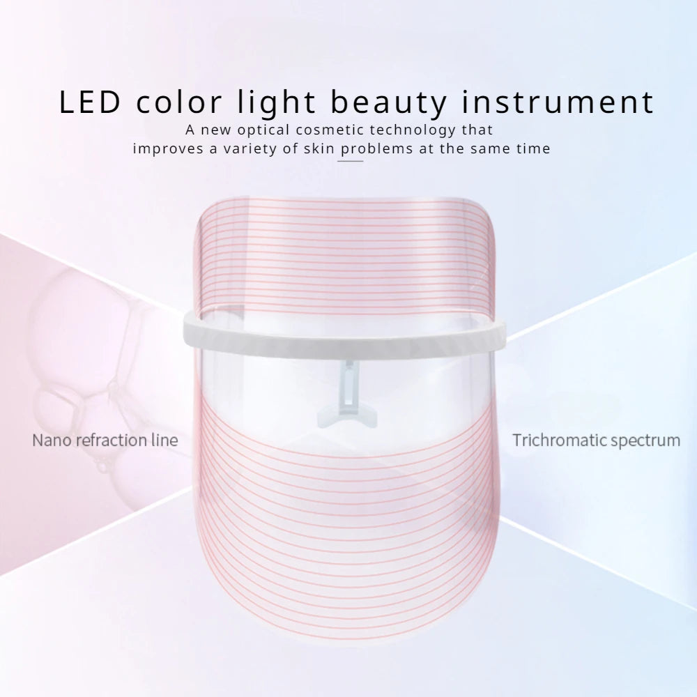 LED Light Therapy Face Beauty Facial Devices Red Light Therapy Skin Care Led Transparent Mask Home Use Beauty Devices 3 Colours